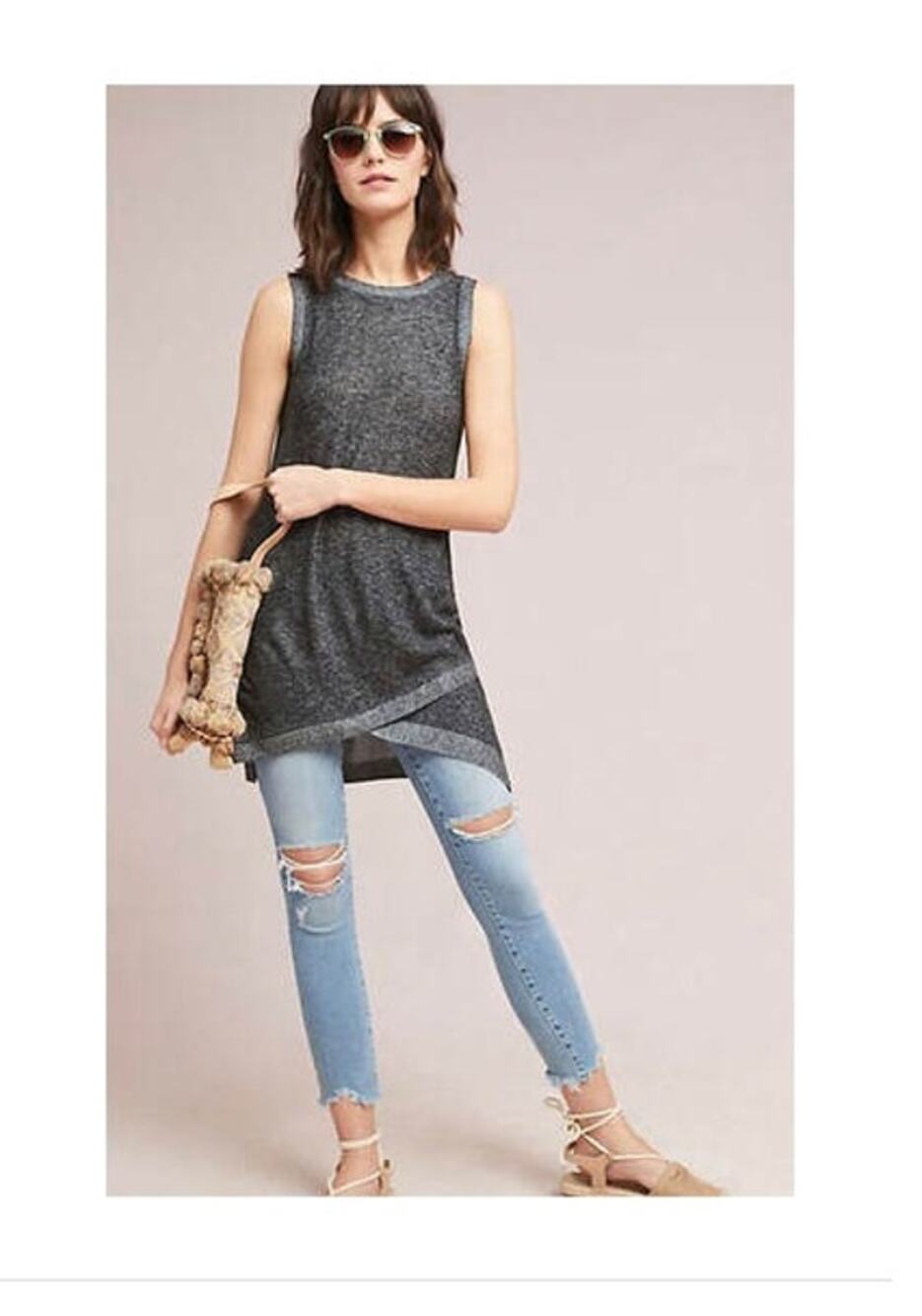 Anthropologie Moth NWT Tank Dress Asymmetrical Hem Sleeveless Sz XL Top